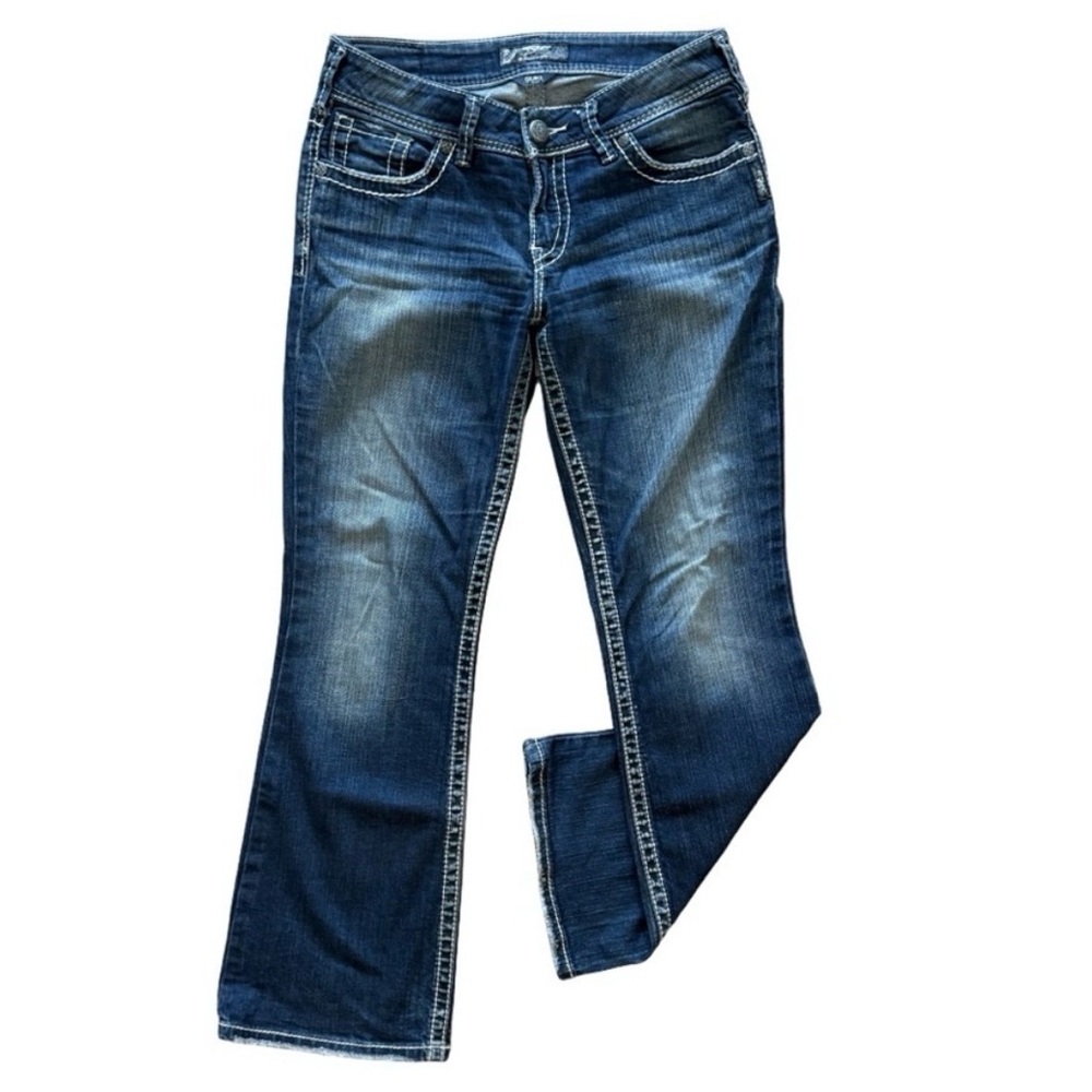 SILVER JEANS Suki Bootcut Jeans Sz 28 Low Rise Medium Wash Stretch